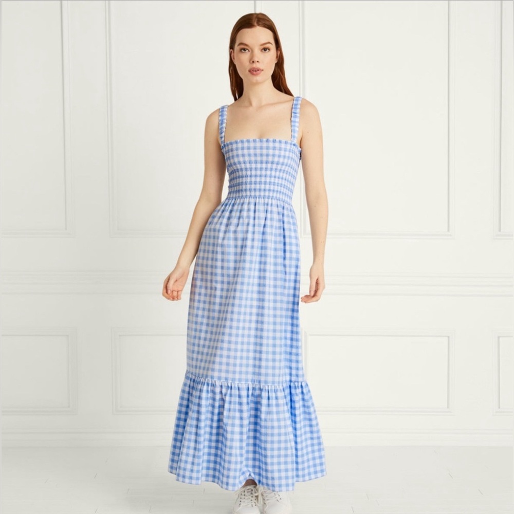 NWT Hill House Anjuli Nap Dress. Blue and white gingham XXS